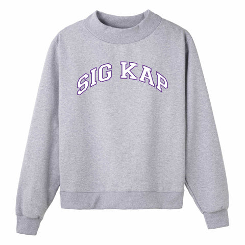 Purple and White Campus Colors Sorority Mock Neck