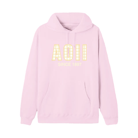 Sunshine Gingham Printed Sorority Hoodie