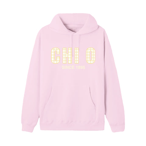 Sunshine Gingham Printed Sorority Hoodie