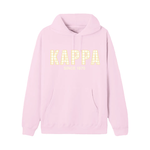 Sunshine Gingham Printed Sorority Hoodie