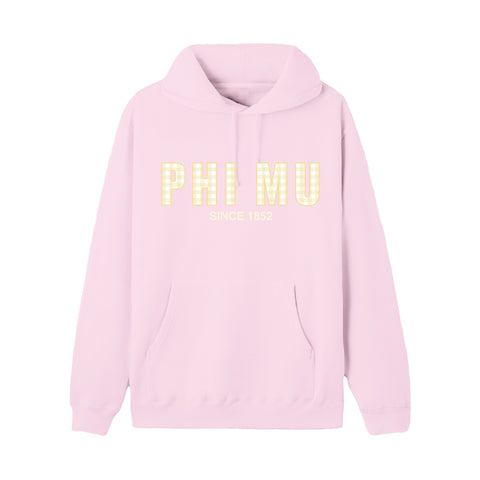 Sunshine Gingham Printed Sorority Hoodie