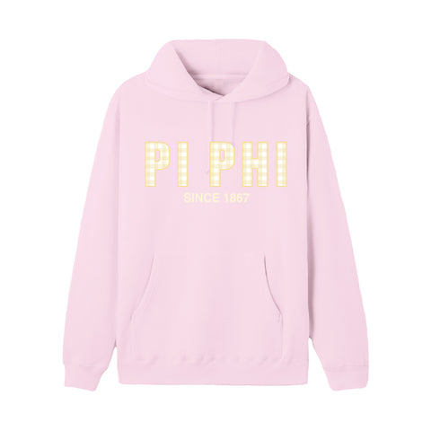 Sunshine Gingham Printed Sorority Hoodie