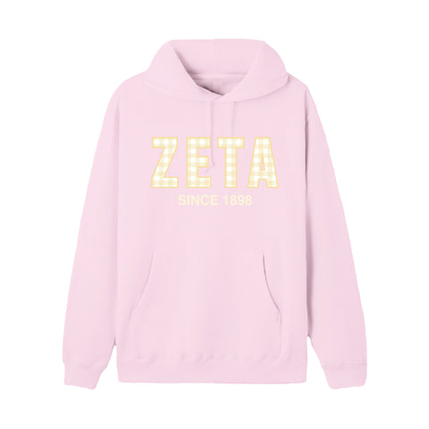 Sunshine Gingham Printed Sorority Hoodie