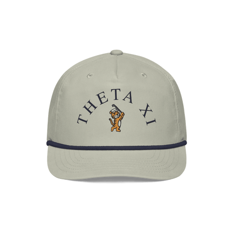 Tiger Golf Rope Hat-Theta Xi-cream, tan