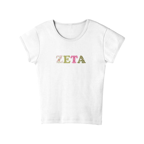 Patch Perfect Printed Sorority Baby Tee