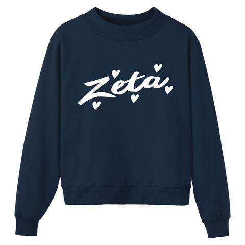 Heartbeat Navy Sorority Mock Neck