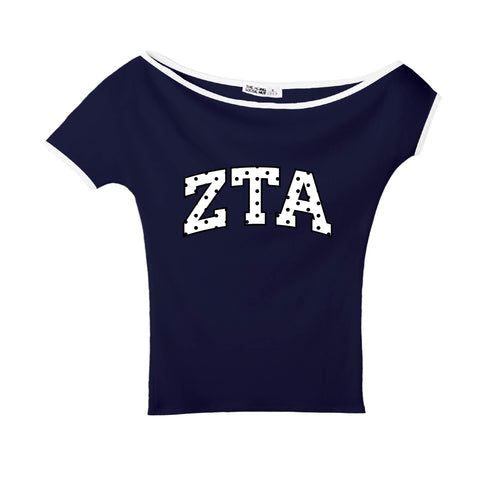 Spot On Navy Sorority Marina Top