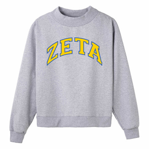 Light Blue and Gold Campus Colors Sorority Mock Neck