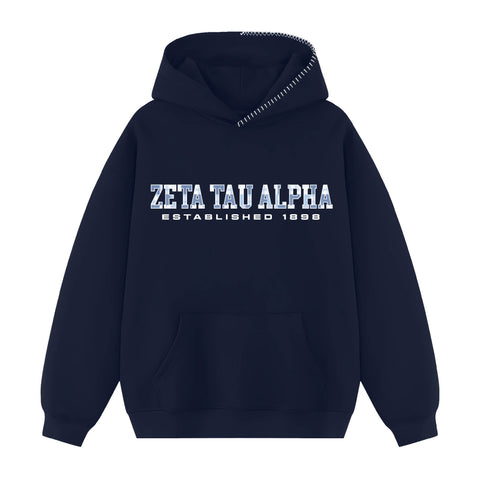 Pieced Together Hood Stitch Sorority Hoodie