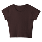 Venice Tee, cropped fitted cap sleeve baby tee in Latte Love color