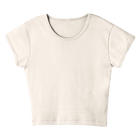 Venice Tee, cropped fitted cap sleeve baby tee in Oat Milk Please color