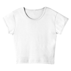 Venice Tee, cropped fitted cap sleeve baby tee in Opal White color