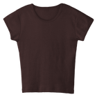 Venice Tee, full-length fitted cap sleeve baby tee in Latte Love color