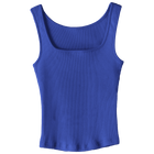 Amelia Tank, custom full-length fitted tank top with square neck in Lazuli Lover color