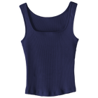 Amelia Tank, custom full-length fitted tank top with square neck in Midnight Chic color