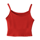 Hermosa Tank, custom cropped spaghetti strap tank top in Cherry Whisper color