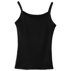Hermosa Tank, custom full-length spaghetti strap tank top in Onyx Black color