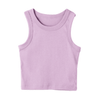 Malibu Tank, custom cropped fitted tank top with wide straps in Aphrodite Approved color