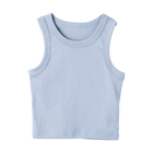 Malibu Tank, custom cropped fitted tank top with wide straps in Healing Angelite color