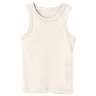 Malibu Tank, custom full-length fitted tank top with wide straps in Oat Milk Please