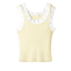 Victoria Tank, custom cropped lace tank top in sandy chic color