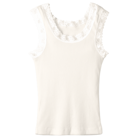 Victoria Tank, custom full-length lace tank top in oat milk please color