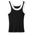 Victoria Tank, custom full-length lace tank top in onyx black color